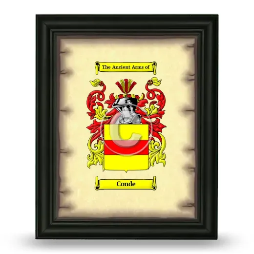 Conde Coat of Arms Framed - Black