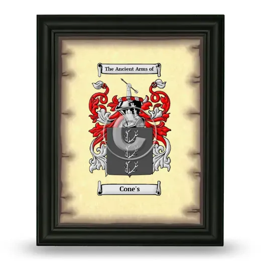 Cone's Coat of Arms Framed - Black