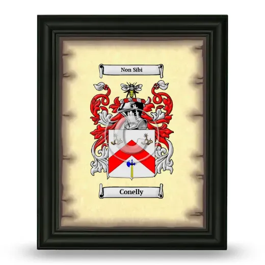 Conelly Coat of Arms Framed - Black
