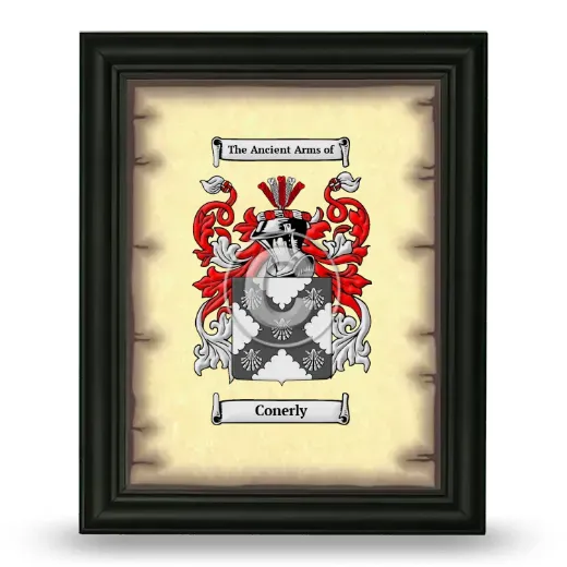 Conerly Coat of Arms Framed - Black