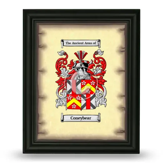 Coneybear Coat of Arms Framed - Black