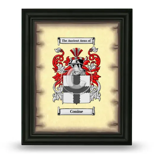 Conine Coat of Arms Framed - Black
