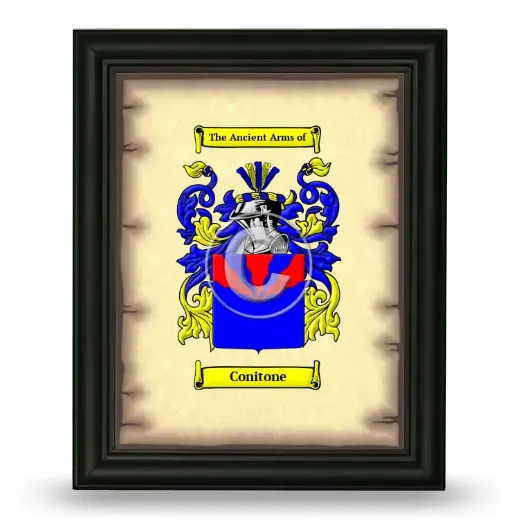 Conitone Coat of Arms Framed - Black