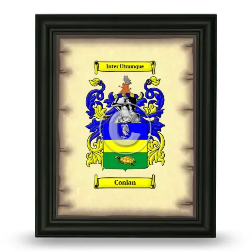 Conlan Coat of Arms Framed - Black