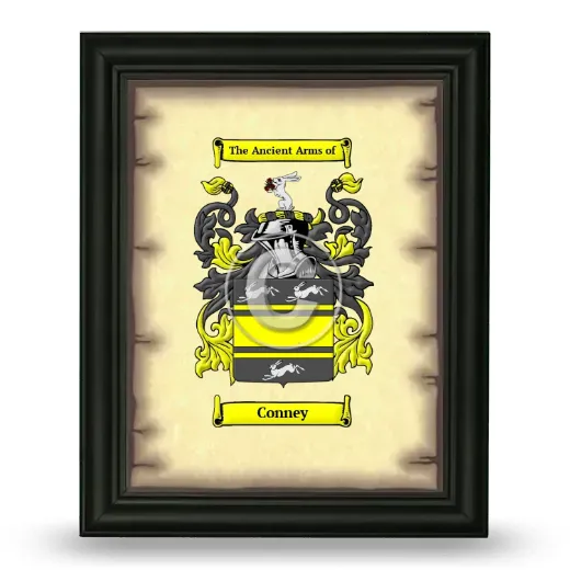 Conney Coat of Arms Framed - Black