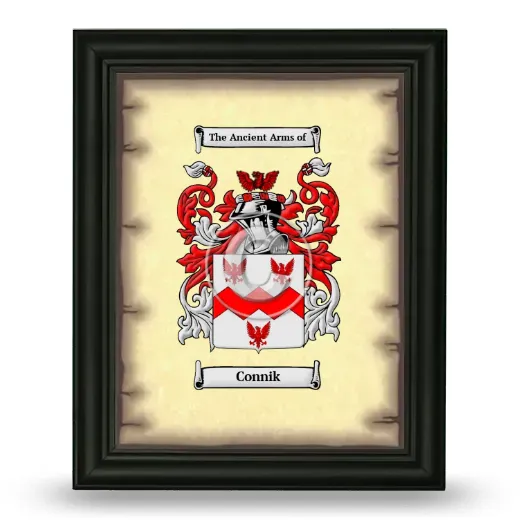 Connik Coat of Arms Framed - Black