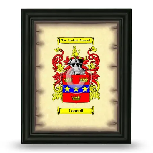 Conradi Coat of Arms Framed - Black