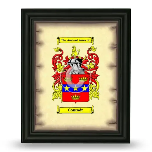 Conradt Coat of Arms Framed - Black