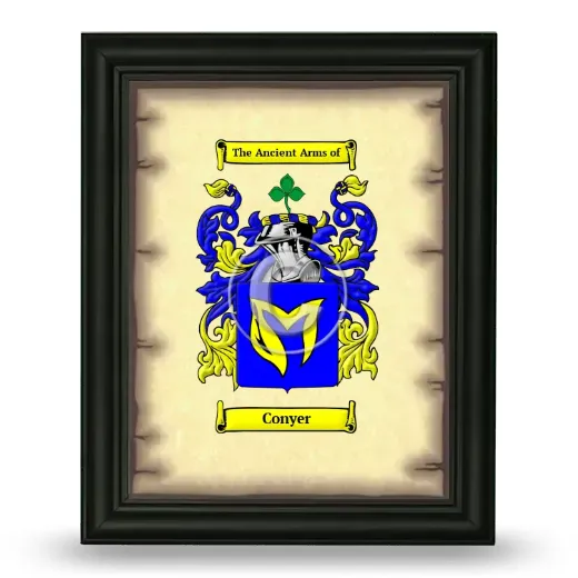 Conyer Coat of Arms Framed - Black