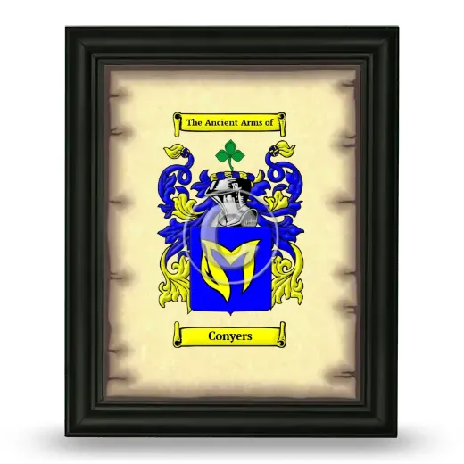 Conyers Coat of Arms Framed - Black
