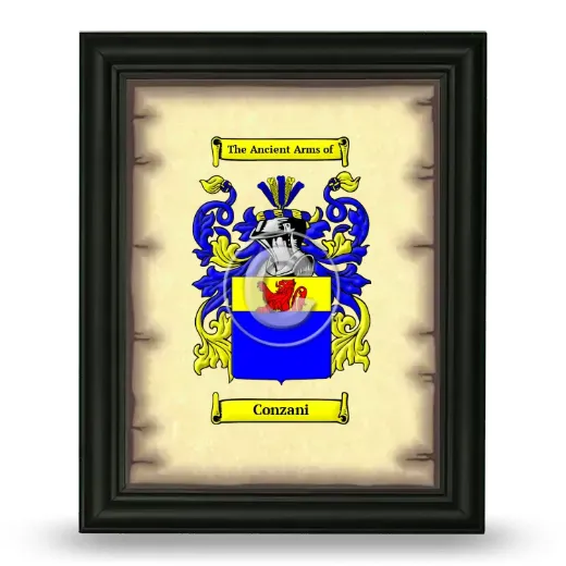 Conzani Coat of Arms Framed - Black