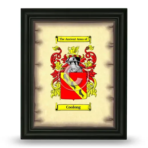 Coolong Coat of Arms Framed - Black