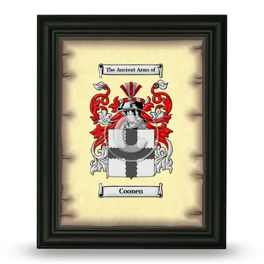 Coonen Coat of Arms Framed - Black