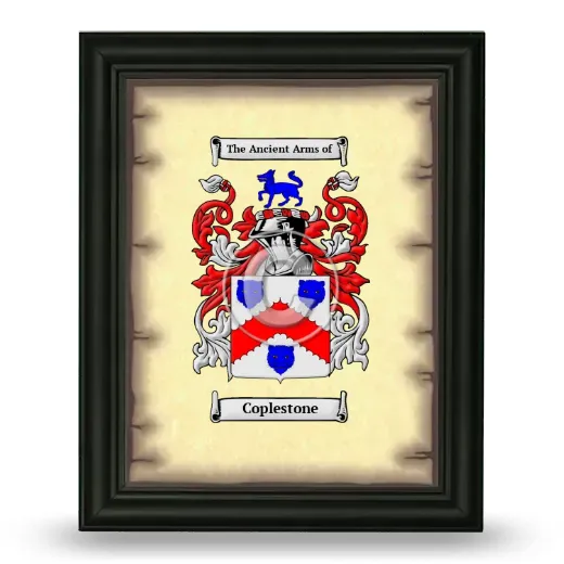 Coplestone Coat of Arms Framed - Black