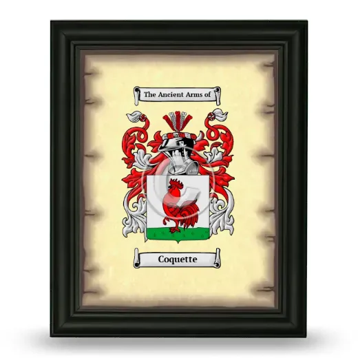 Coquette Coat of Arms Framed - Black