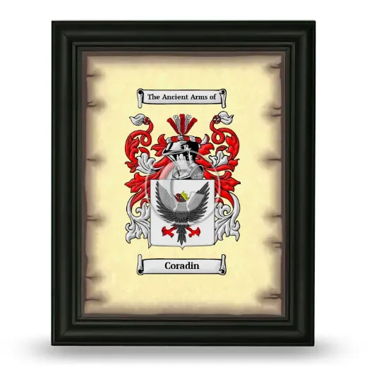Coradin Coat of Arms Framed - Black