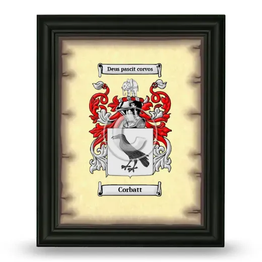 Corbatt Coat of Arms Framed - Black