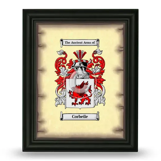 Corbeile Coat of Arms Framed - Black