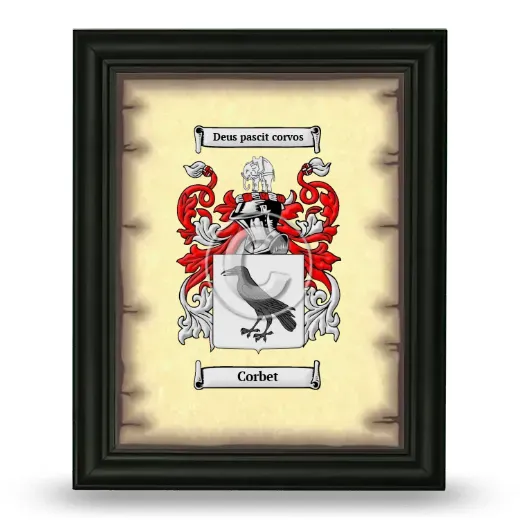 Corbet Coat of Arms Framed - Black