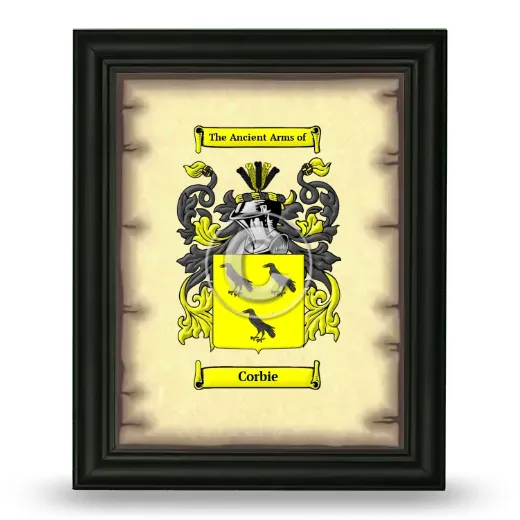Corbie Coat of Arms Framed - Black