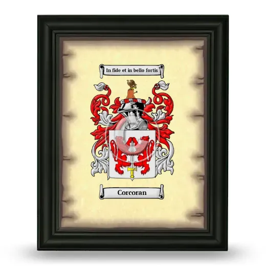 Corcoran Coat of Arms Framed - Black