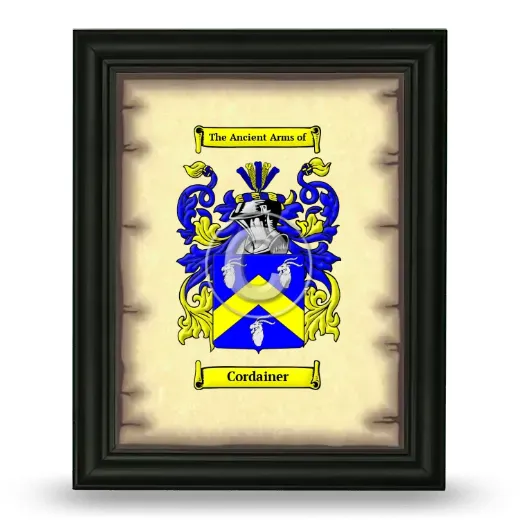 Cordainer Coat of Arms Framed - Black