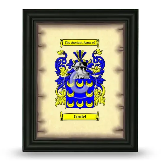 Cordel Coat of Arms Framed - Black