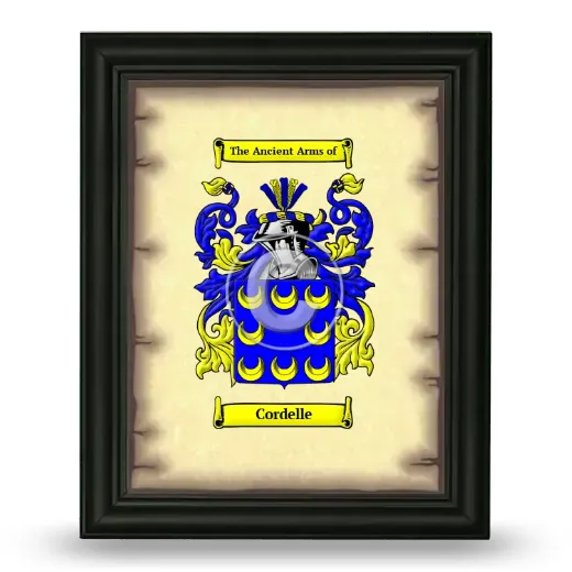 Cordelle Coat of Arms Framed - Black