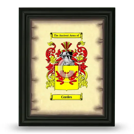 Cordes Coat of Arms Framed - Black