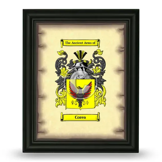 Corea Coat of Arms Framed - Black