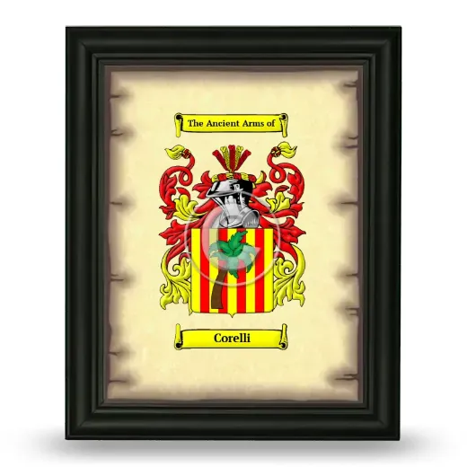 Corelli Coat of Arms Framed - Black