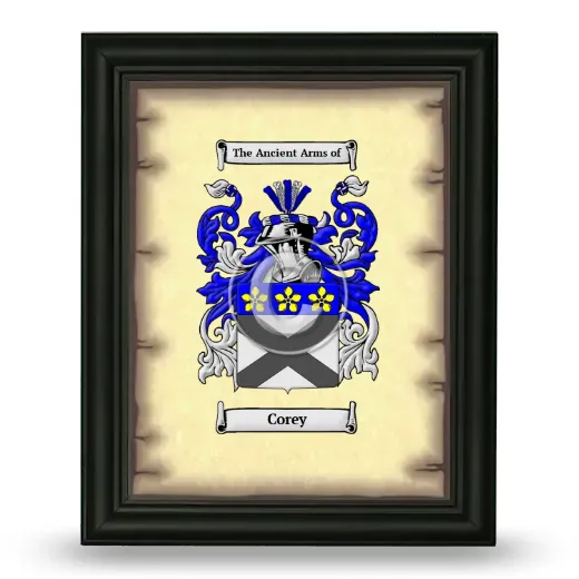 Corey Coat of Arms Framed - Black