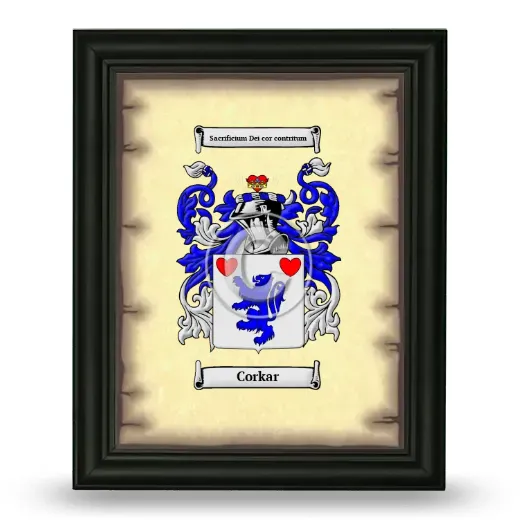 Corkar Coat of Arms Framed - Black
