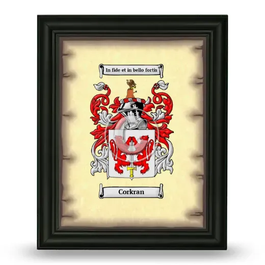 Corkran Coat of Arms Framed - Black