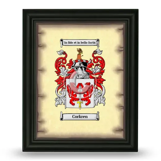 Corkren Coat of Arms Framed - Black