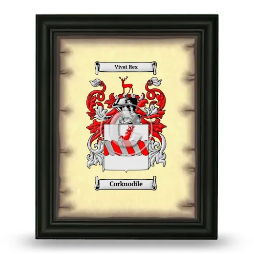 Corkuodile Coat of Arms Framed - Black