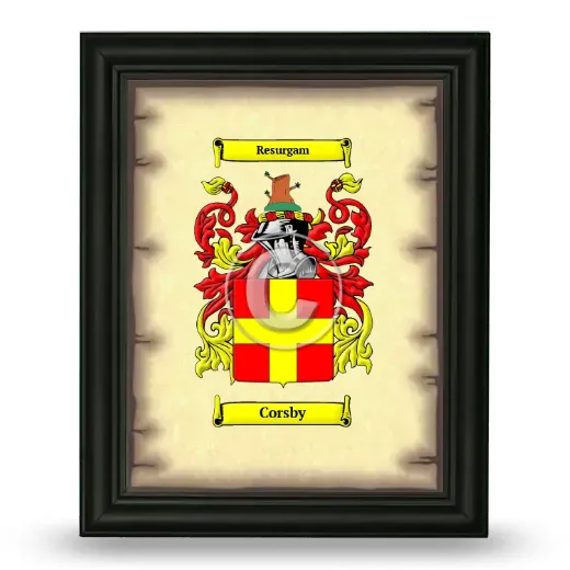 Corsby Coat of Arms Framed - Black