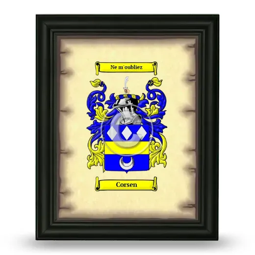 Corsen Coat of Arms Framed - Black