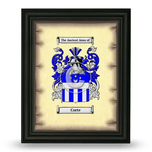 Corte Coat of Arms Framed - Black