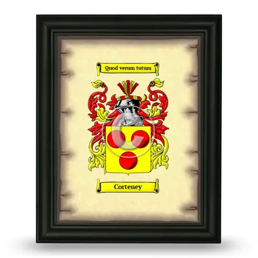Corteney Coat of Arms Framed - Black