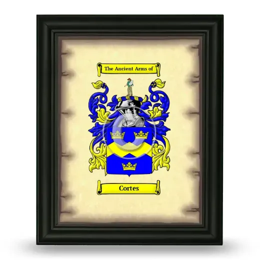 Cortes Coat of Arms Framed - Black