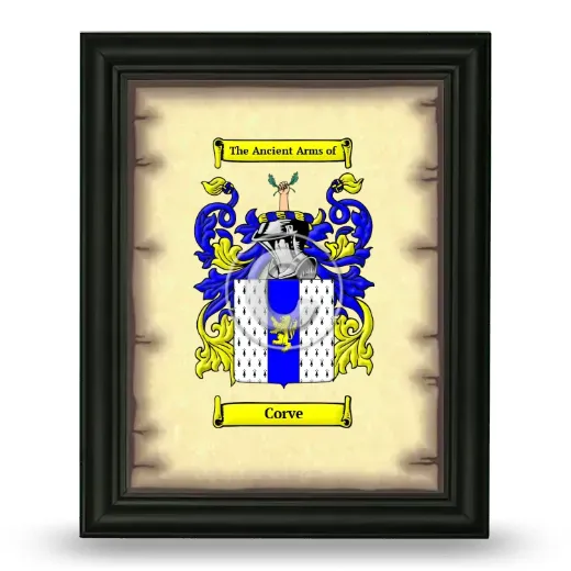 Corve Coat of Arms Framed - Black