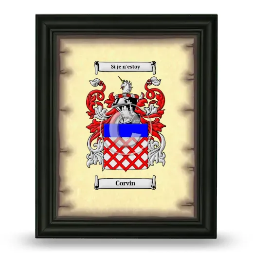 Corvin Coat of Arms Framed - Black