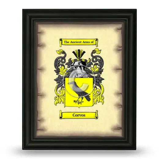 Corvos Coat of Arms Framed - Black