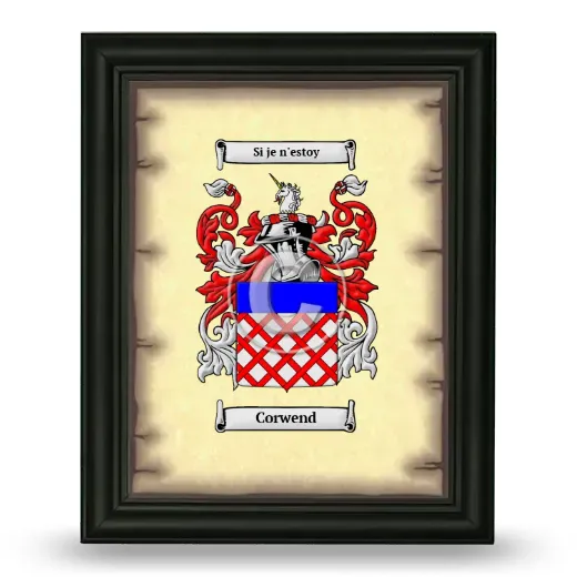 Corwend Coat of Arms Framed - Black