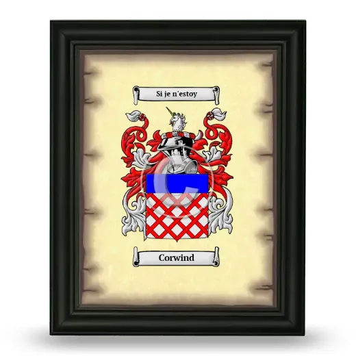 Corwind Coat of Arms Framed - Black