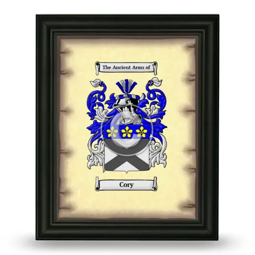Cory Coat of Arms Framed - Black
