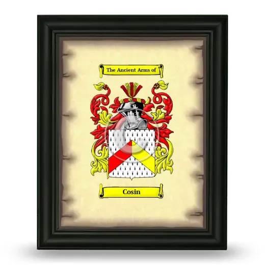 Cosin Coat of Arms Framed - Black
