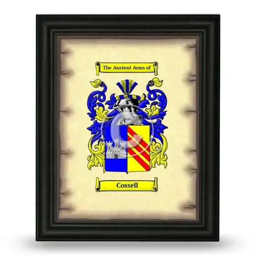 Cossell Coat of Arms Framed - Black