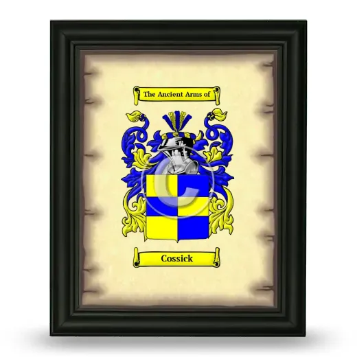Cossick Coat of Arms Framed - Black